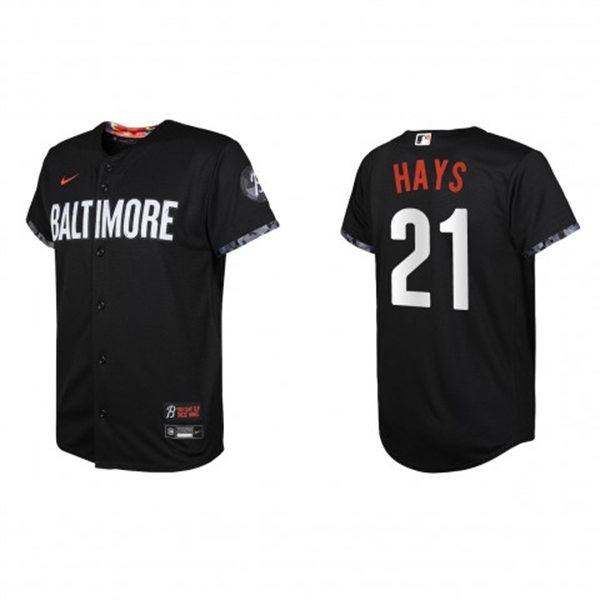  Youth Baltimore Orioles #21 Austin Hays  Black 2023 City Connect Jersey 