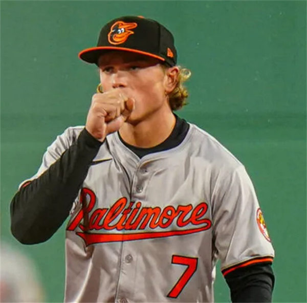  Youth Baltimore Orioles #7 Jackson Holliday Nike Grey Road Limited Jersey 