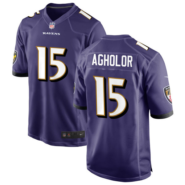  Youth Baltimore Ravens #15 Nelson Agholor  Nike Purple Limited Jersey 