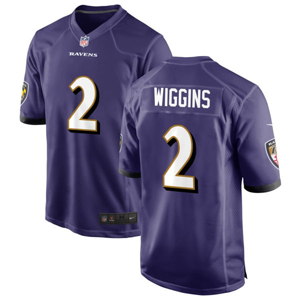  Youth Baltimore Ravens #2 Nate Wiggins Nike Purple Limited Jersey 