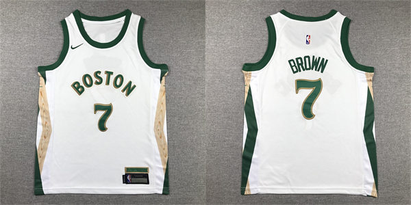  Youth Boston Celtics #7 Jaylen Brown 2023-24 Cream City Edition Jersey 