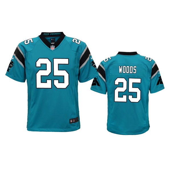  Youth Carolina Panthers #25 Xavier Woods Nike Blue Limited Jersey 