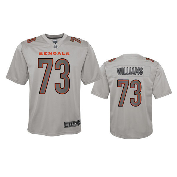  Youth Cincinnati Bengals #73 Jonah Williams Gray Atmosphere Fashion Game Jersey 