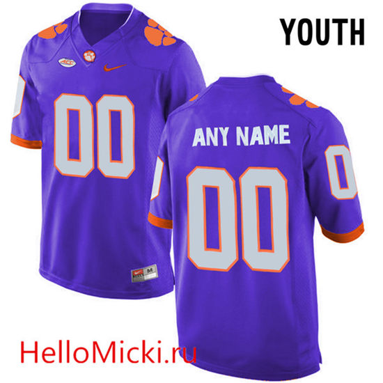  Youth Clemson Tigers Customized College Football Limited Jersey - Purple 