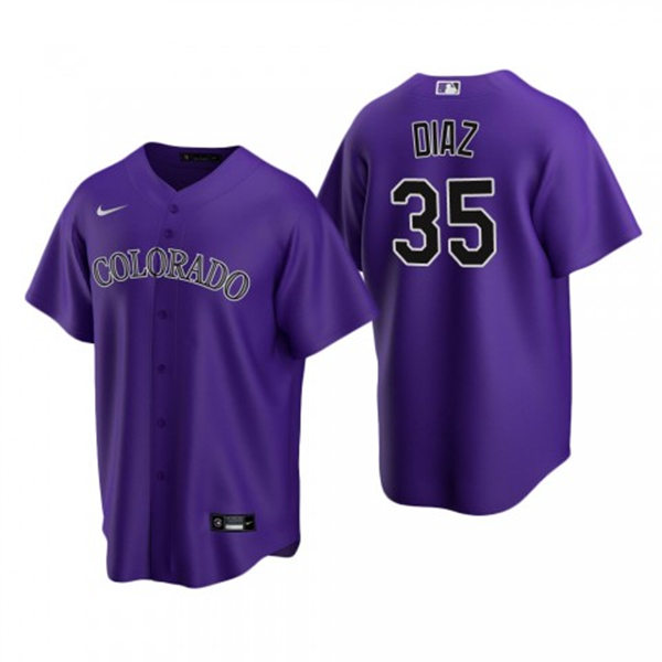  Youth Colorado Rockies #35 Elias Diaz Nike Purple Alternate CoolBase Jersey 