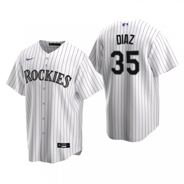  Youth Colorado Rockies #35 Elias Diaz Nike White Purple Replica Player Jersey 