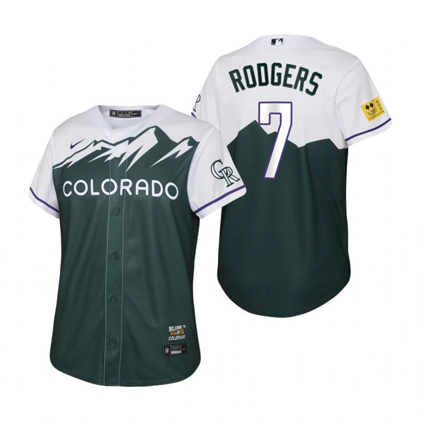  Youth Colorado Rockies #7 Brendan Rodgers Nike Green 2022 City Connect Jersey 
