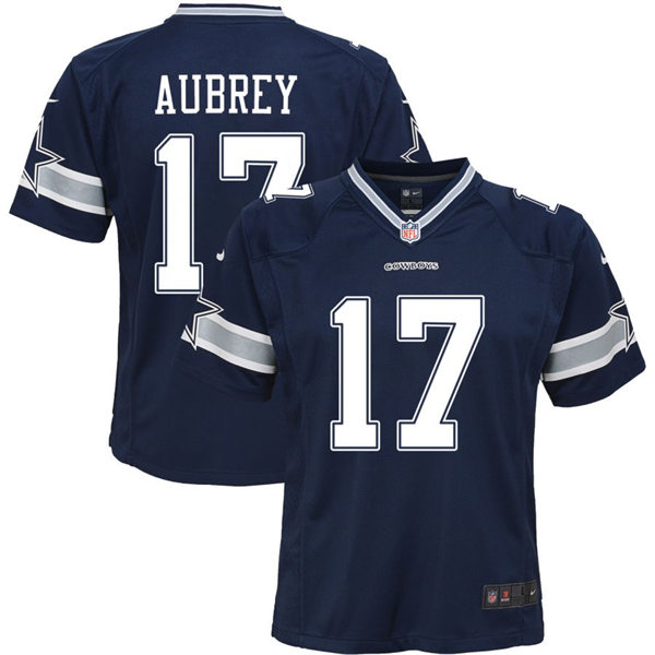  Youth Dallas Cowboys #17 Brandon Aubrey Navy Team Color Limited Jersey 