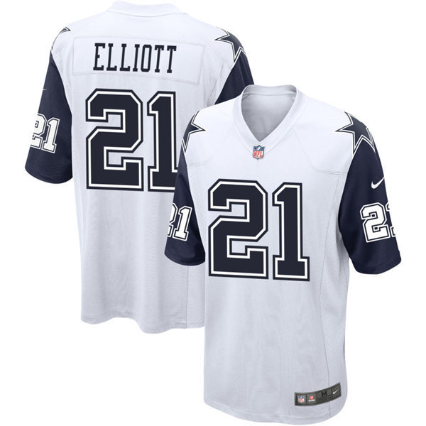  Youth Dallas Cowboys #21 Ezekiel Elliott White Color Rush Legend Player Jersey 