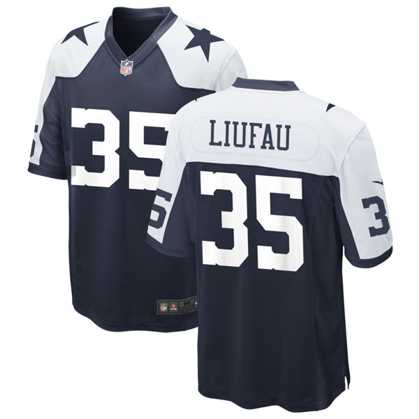  Youth Dallas Cowboys #35 Marist Liufau Navy Alternate Limited Jersey 