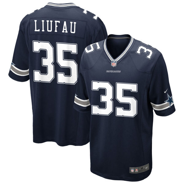  Youth Dallas Cowboys #35 Marist Liufau Navy Team Color Limited Jersey 