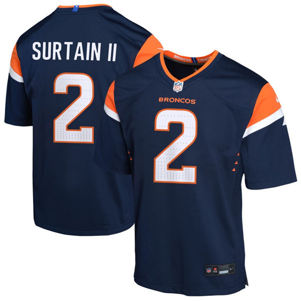  Youth Denver Broncos #2 Patrick Surtain II Nike Navy Alternate Limited Jersey 