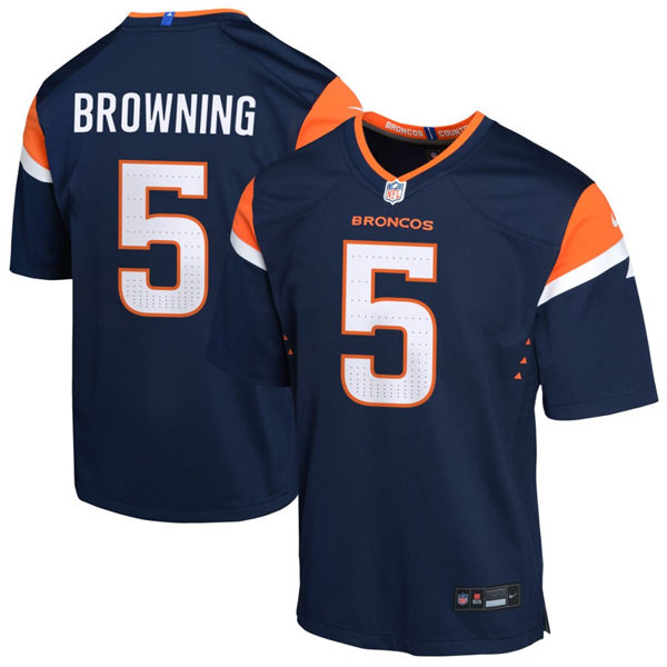  Youth Denver Broncos #5 Baron Browning Nike Navy Alternate Limited Jersey 