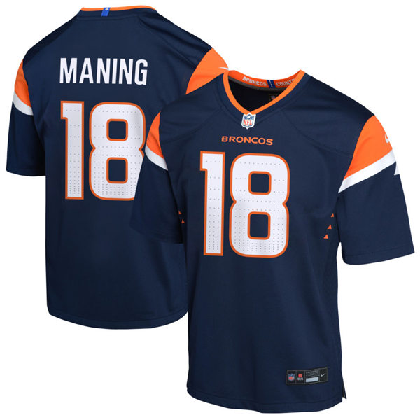  Youth Denver Broncos Retired Player #18 Peyton Manning Nike Navy Alternate Limited Jersey 