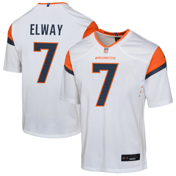  Youth Denver Broncos Retired Player #7 John Elway Nike White Limited Jersey 