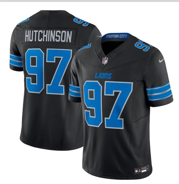  Youth Detroit Lions #97 Aidan Hutchinson Nike 2024 Black 2nd Alternate Limited Jersey 