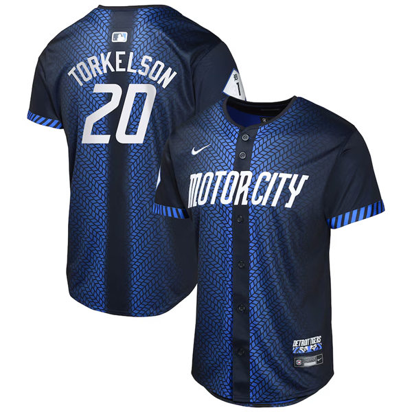  Youth Detroit Tigers #20 Spencer Torkelson Nike Navy 2024 City Connect Limited Jersey 