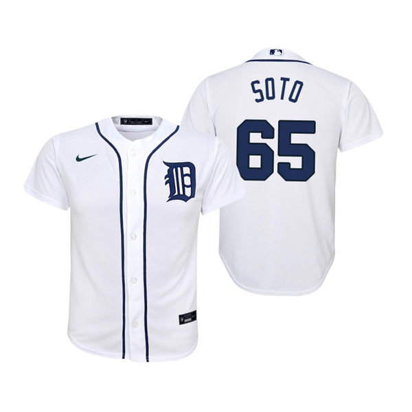  Youth Detroit Tigers #65 Gregory Soto Nike Home White CoolBase Jersey 