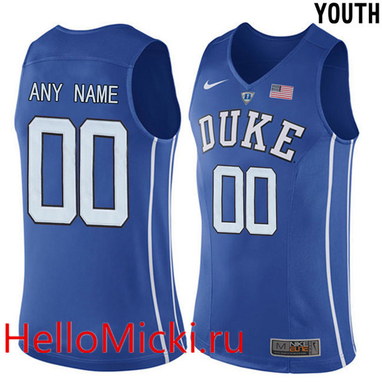  Youth Duke Blue Devils 2017 Blue V Neck Custom College Basketball Authentic Jersey  