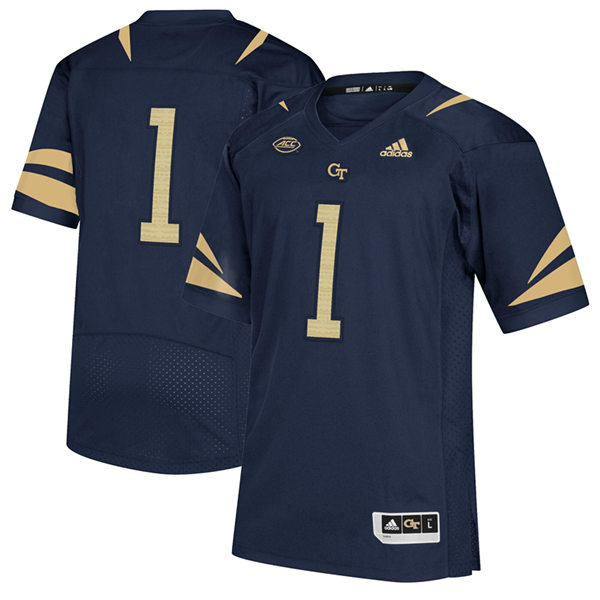  Youth Georgia Tech Yellow Jackets Custom Tyson Meiguez Everett Strupper Eddie Prokop Adidas Navy Gold Football Jersey 