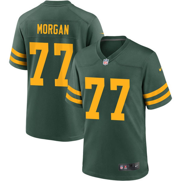  Youth Green Bay Packers #77 Jordan Morgan Nike Green Alternate Retro 1950s Throwback Jersey 