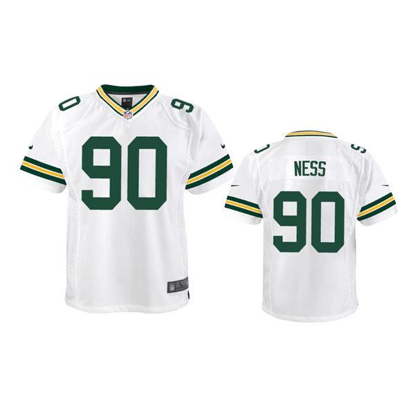  Youth Green Bay Packers #90 Lukas Van Ness White Limited Jersey 