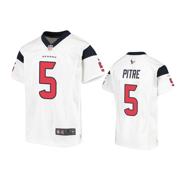  Youth Houston Texans #5 Jalen Pitre Nike White Limited Jersey 