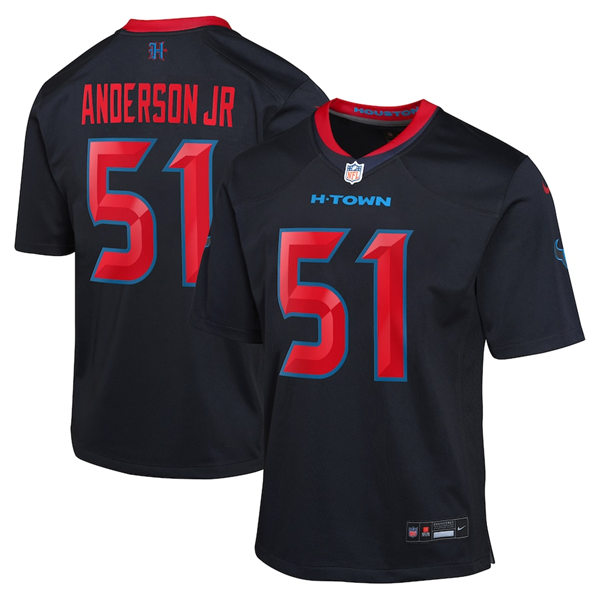  Youth Houston Texans #51 Will Anderson Jr.  Nike 2024 Navy 2nd Alternate Limited Jersey 