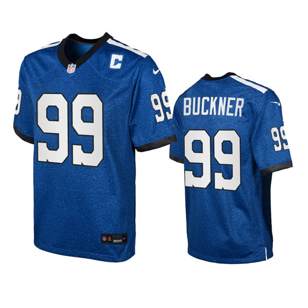  Youth Indianapolis Colts #99 DeForest Buckner Royal Indiana Nights Game Jersey 