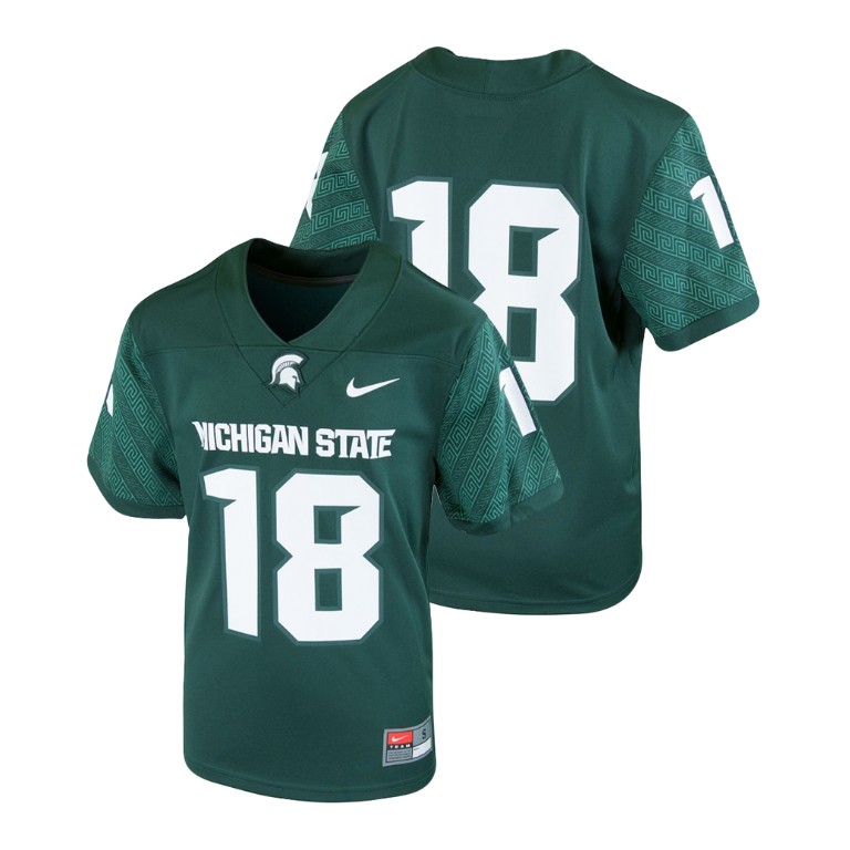  Youth Jersey Michigan State Spartans College Football Green Youth Team Replica Jersey