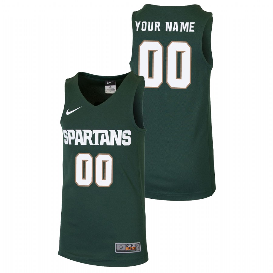  Youth Jersey Michigan State Spartans Green Custom Basketball Replica Jersey