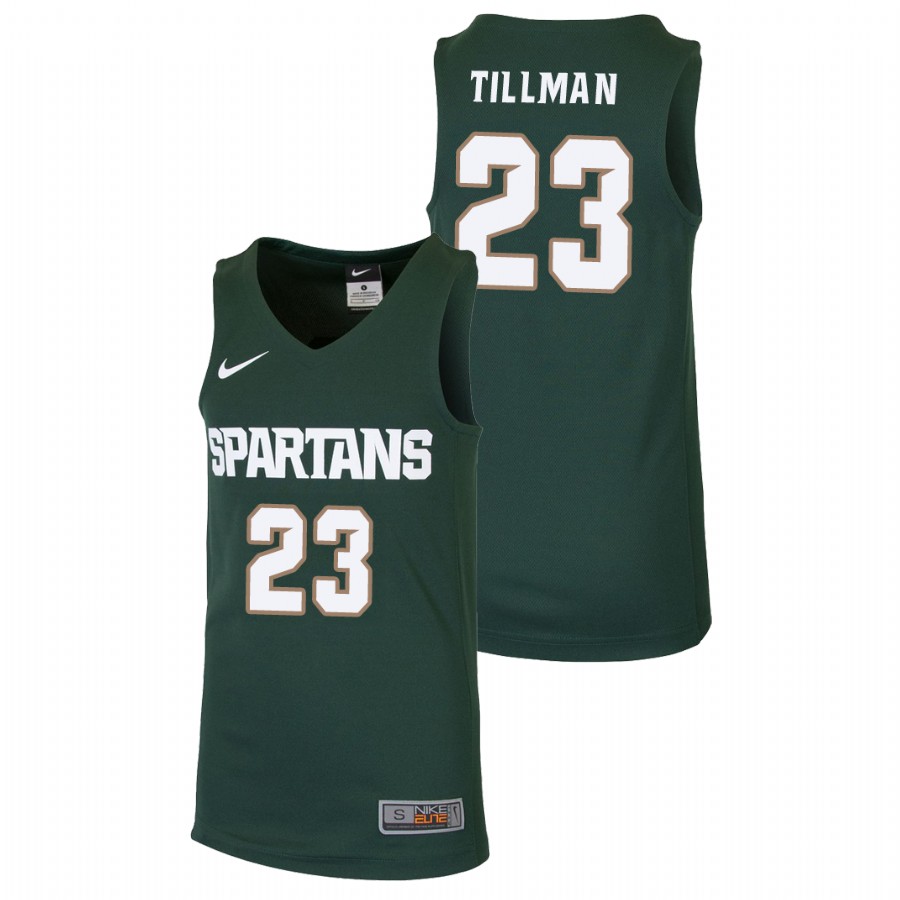  Youth Jersey Michigan State Spartans Green Xavier Tillman Basketball Replica Jersey