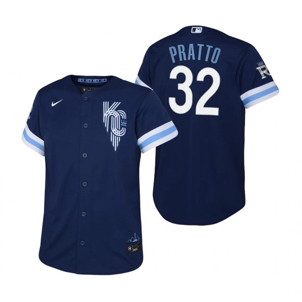  Youth Kansas City Royals #32 Nick Pratto Nike Navy 2022 City Connect Replica Jersey 
