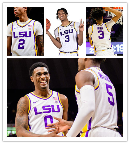  Youth LSU Tigers Custom Nike White College Basketball Game Jersey 
