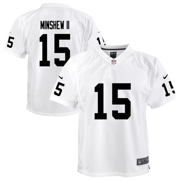  Youth Las Vegas Raiders #15 Gardner Minshew II Nike White Limited Jersey 