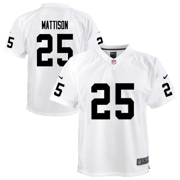  Youth Las Vegas Raiders #25 Alexander Mattison Nike White Limited Jersey 
