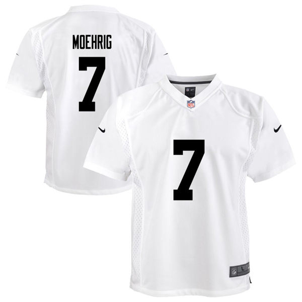  Youth Las Vegas Raiders #7 Trevon Moehrig Nike White Limited Jersey 