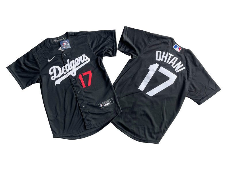  Youth Los Angeles Dodgers #17 Shohei Ohtani Black Fashion Jersey 