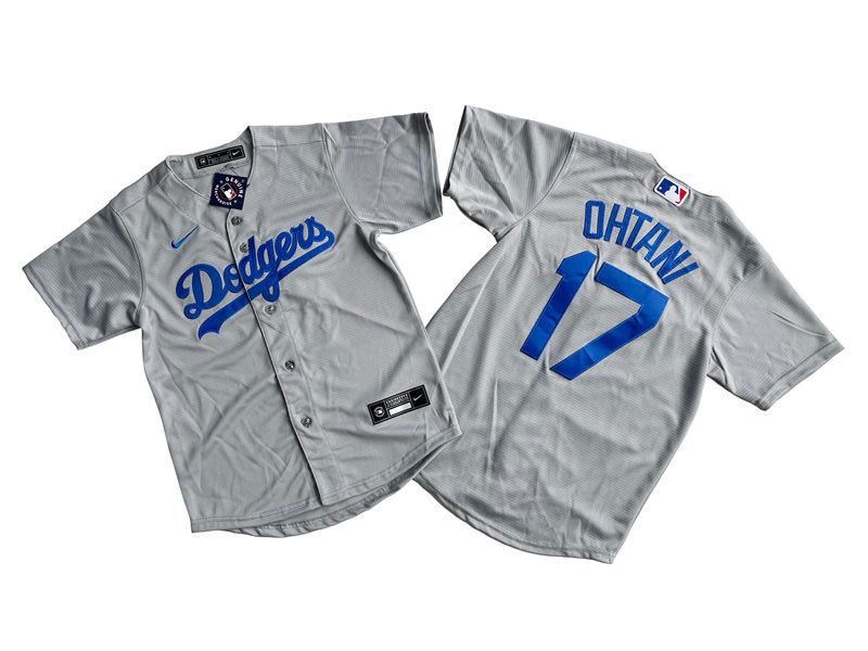  Youth Los Angeles Dodgers #17 Shohei Ohtani Nike Grey Road Jersey 