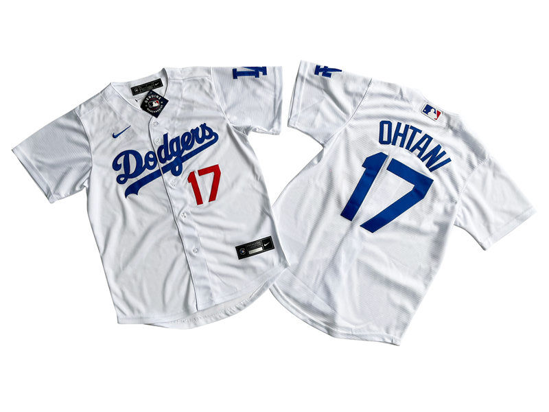  Youth Los Angeles Dodgers #17 Shohei Ohtani Nike White Home CoolBase Player Jersey 
