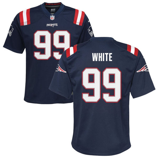  Youth New England Patriots #99 Keion WhiteNike Navy Limited Jersey 