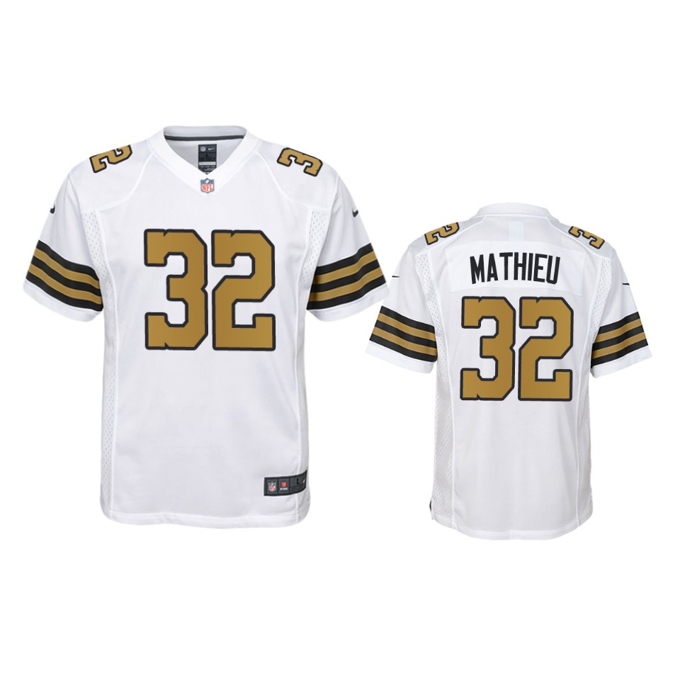  Youth New Orleans Saints #32 Tyrann Mathieu White Color Rush Jersey 