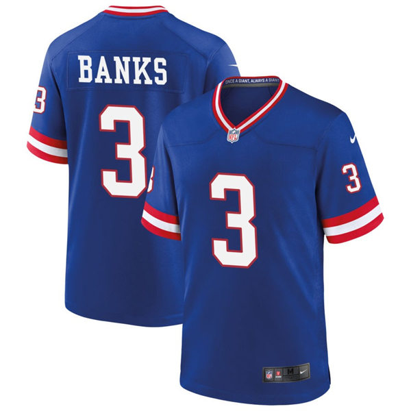  Youth New York Giants #3 Deonte Banks Nike Royal Classic Limited Jersey 