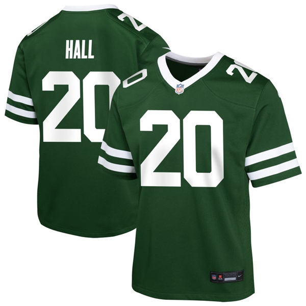  Youth New York Jets #20 Breece Hall Nike Green Legacy Game Jersey 