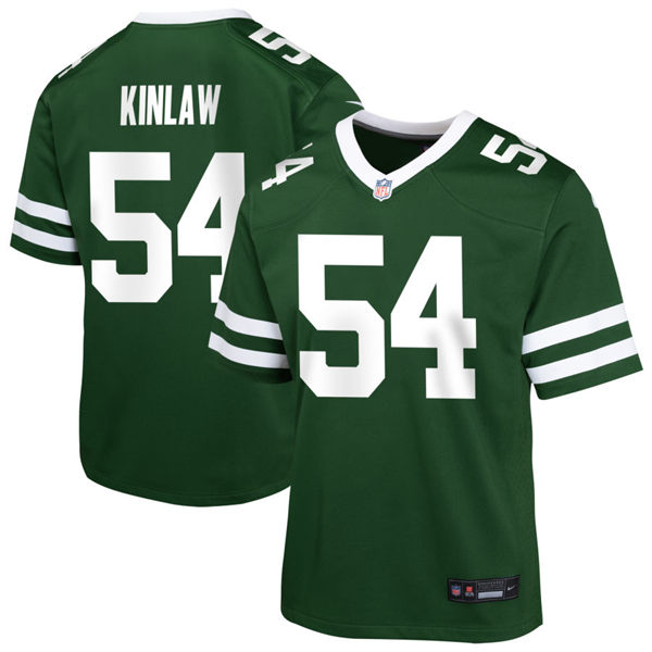  Youth New York Jets #54 Javon Kinlaw Nike Green Legacy Game Jersey 