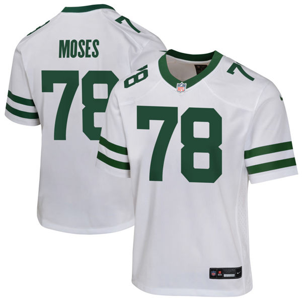  Youth New York Jets #78 Morgan Moses White Legacy Game Jersey 