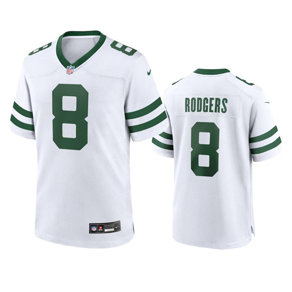  Youth New York Jets #8 Aaron Rodgers White Legacy Game Jersey 
