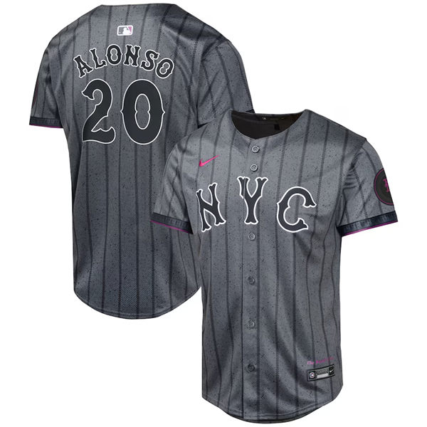  Youth New York Mets #20 Pete Alonso Nike Graphite 2024 City Connect Limited Jersey 