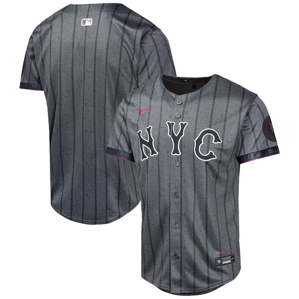  Youth New York Mets Blank Nike Graphite 2024 City Connect Limited Jersey 