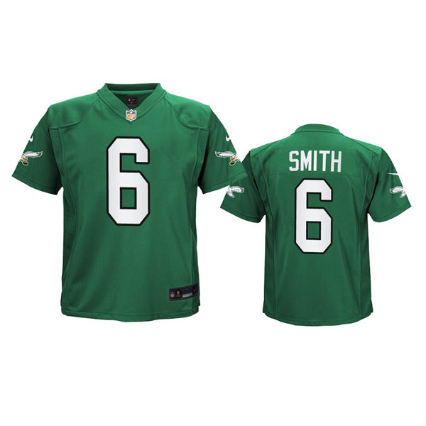  Youth Philadelphia Eagles #6 DeVonta Smith 2023 Nike Kelly Green Retro Jersey 